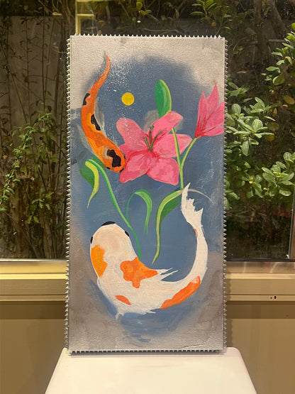 "KOI x LILY" ACRYLIC GRADIENT PAINTING